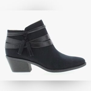 LifeStride Black Suede Ankle Booties